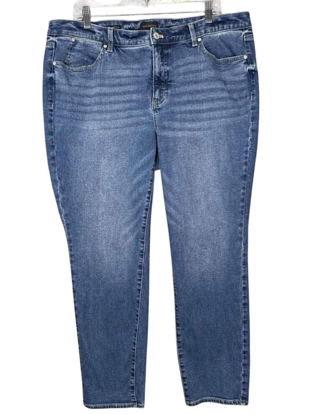 Talbots Slim Ankle Jeans Size 16W Medium Wash Stretch Denim Classic
